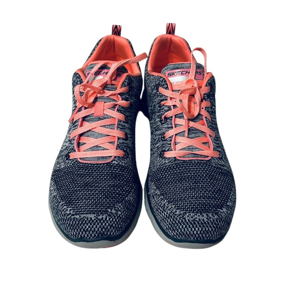 Skechers Grey and Pink Flex Appeal 2.0 High Energy Sneakers